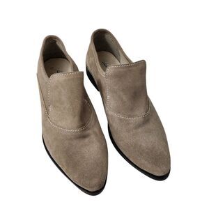 Free People Brady Loafers 8.5‎ Suede Leather Taupe Booties Slip-On Size 39
